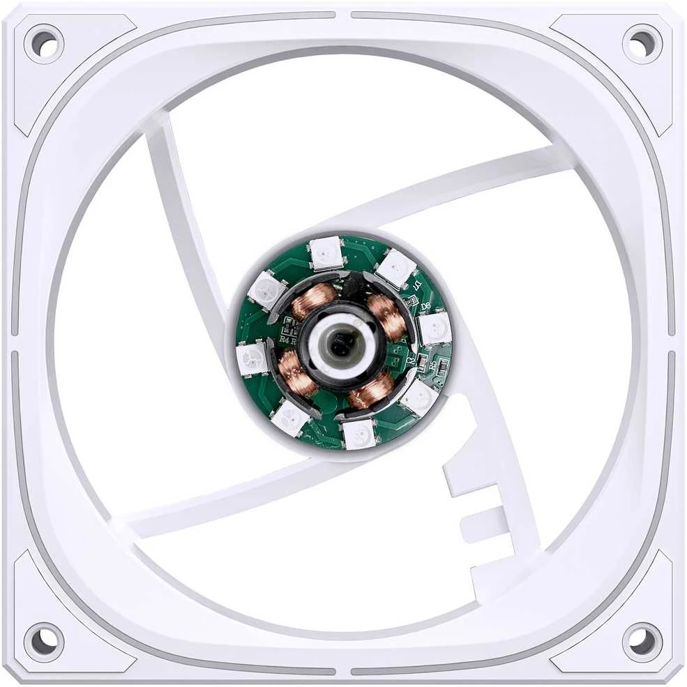 Jonsbo FR-505 ARGB Reverse Blade PWM korpuso ventiliatorius, 120mm – baltos spalvos