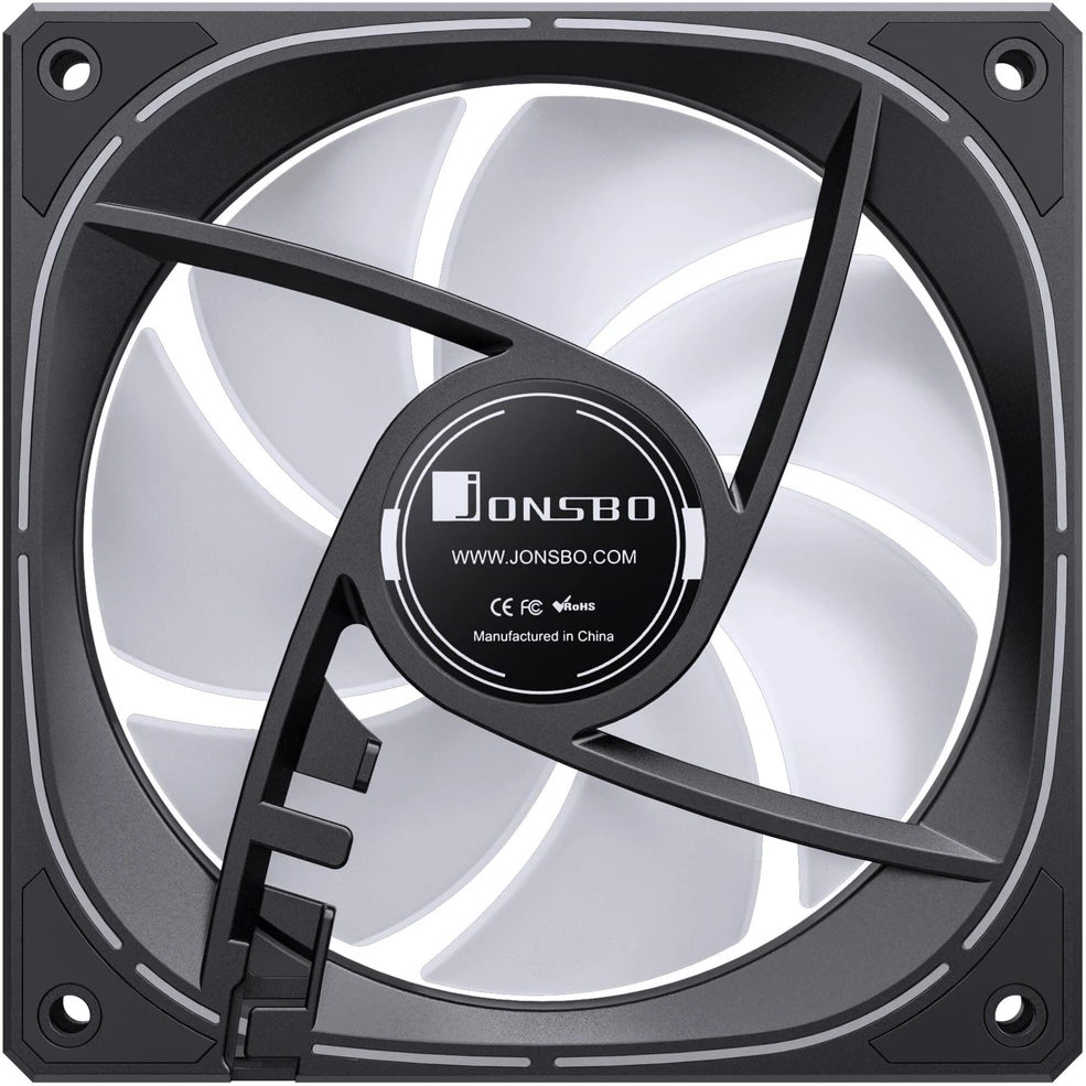 Jonsbo FR-505 ARGB Reverse Blade PWM korpuso ventiliatorius, 120mm – juodos spalvos