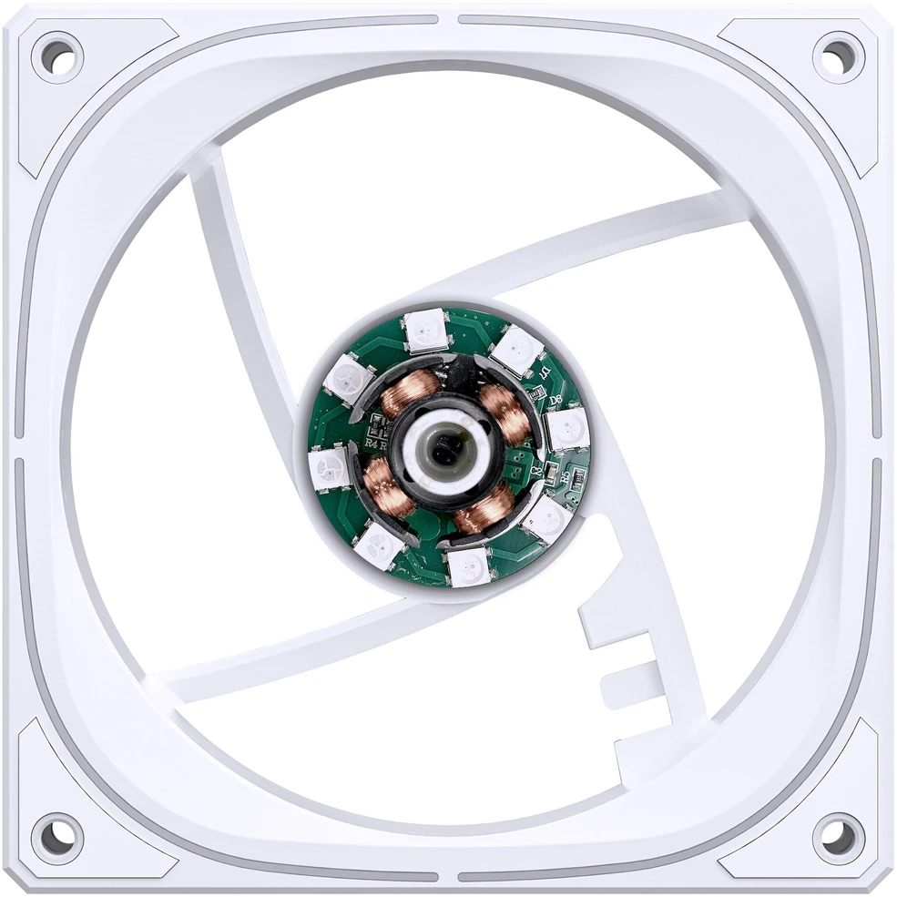 Jonsbo FR-505 ARGB Reverse Blade PWM korpuso ventiliatorius, 120mm – baltos spalvos
