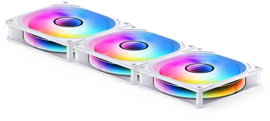 Jonsbo FR-606W PWM-korpuso ventiliatorius, RGB – 120mm, baltos spalvos