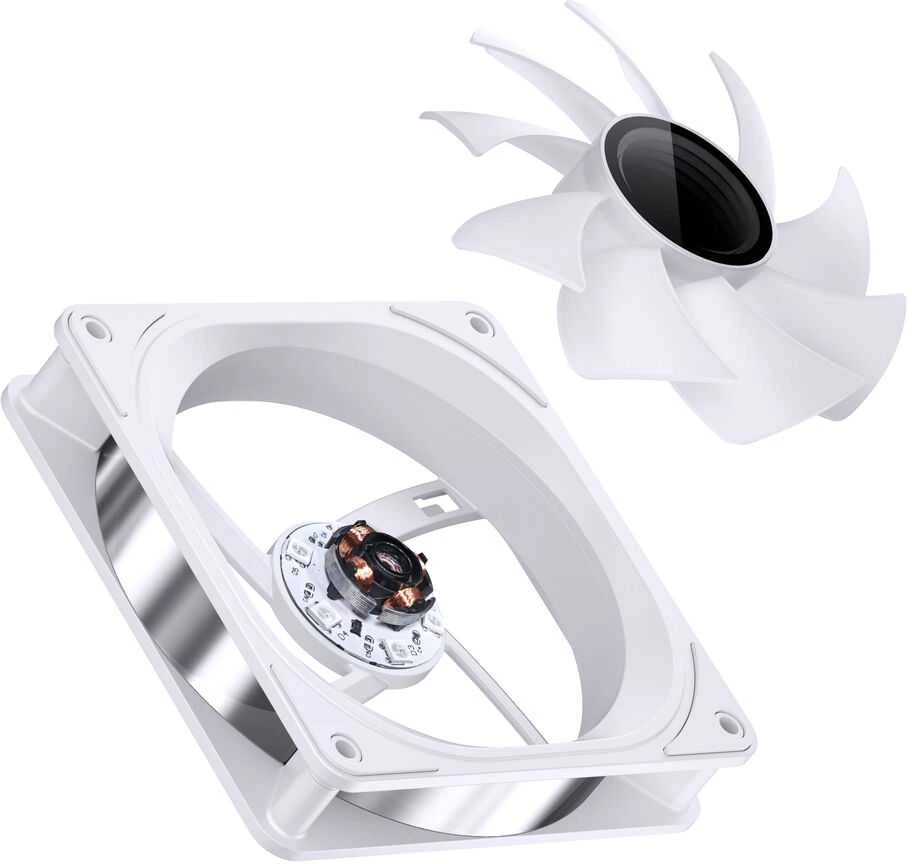 Jonsbo FR-606W PWM-korpuso ventiliatorius, RGB – 120mm, baltos spalvos