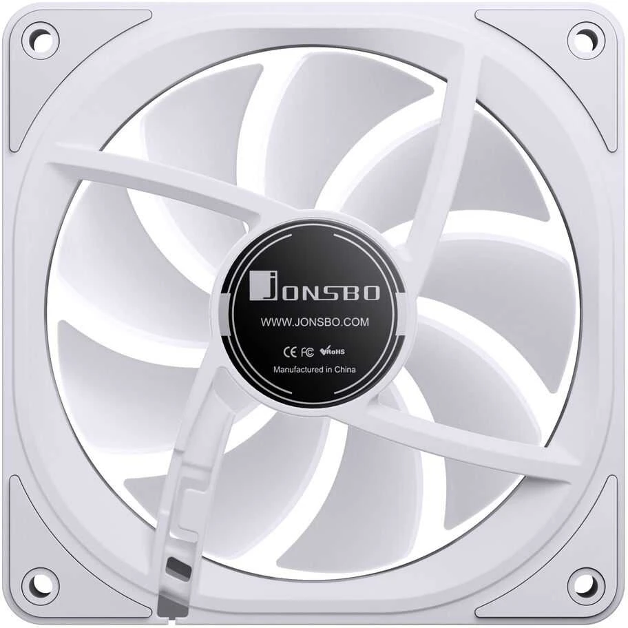 Jonsbo FR-606W PWM-korpuso ventiliatorius, RGB – 120mm, baltos spalvos