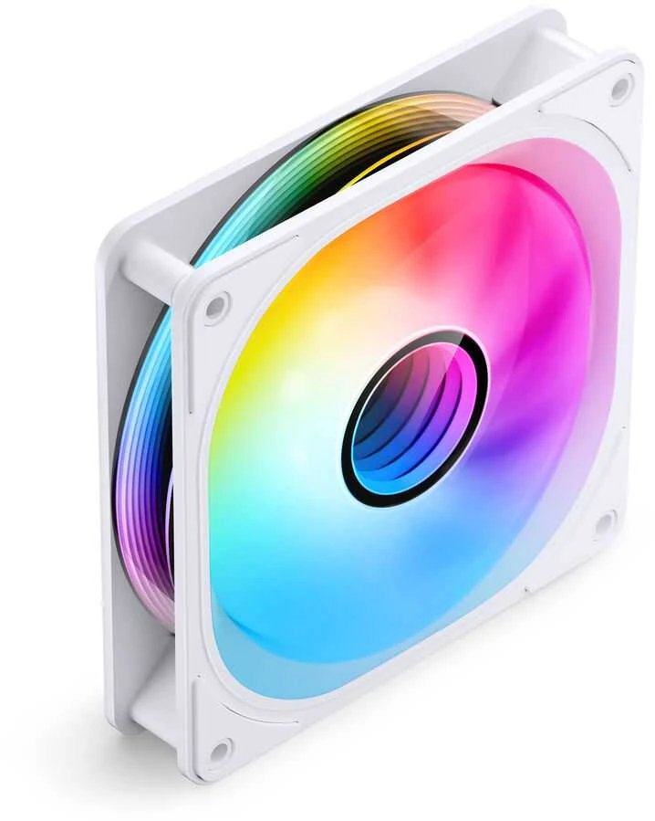 Jonsbo FR-606WR PWM-korpuso ventiliatorius, Reverse, RGB – 120mm, baltos spalvos