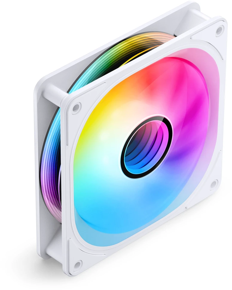 Jonsbo FR-606WR PWM-korpuso ventiliatorius, Reverse, RGB – 120mm, baltos spalvos