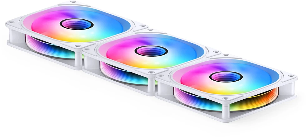 Jonsbo FR-606WR PWM-korpuso ventiliatorius, Reverse, RGB – 120mm, baltos spalvos