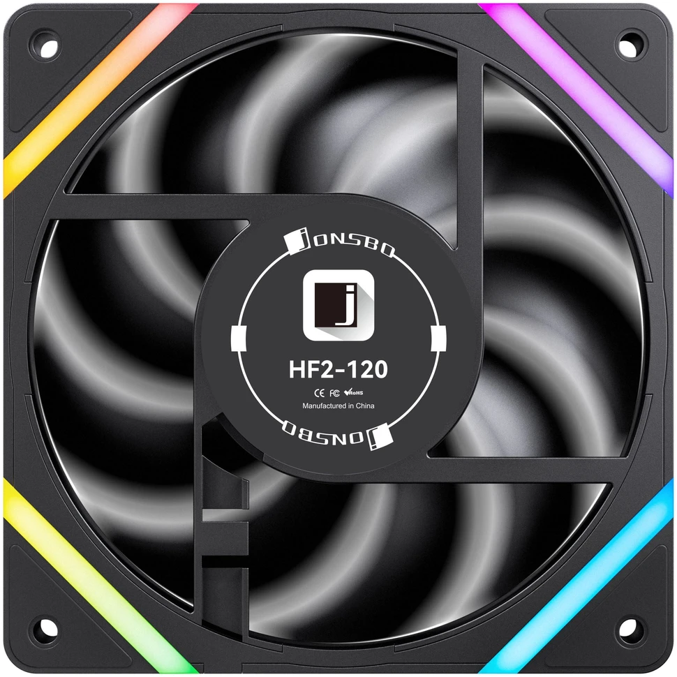 Jonsbo HF2-120 Fan, Reverse Blade, PWM, ARGB – 120mm, juodas