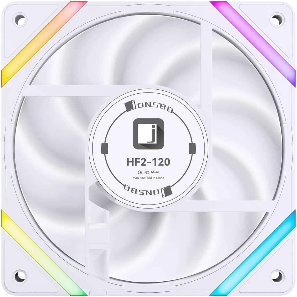 Jonsbo HF2-120 Fan, Reverse Blade, PWM, ARGB – 120mm, baltas
