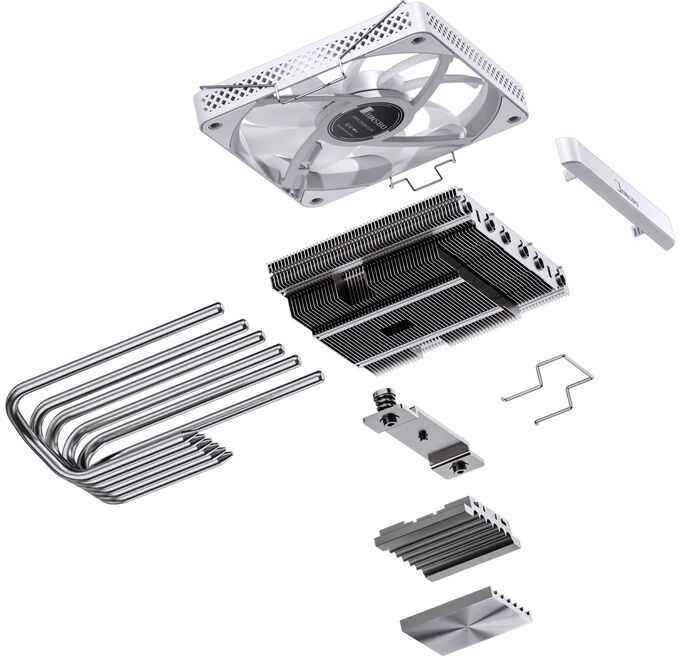 Jonsbo HP600 Low Profile procesoriaus aušintuvas, 120 mm – baltos spalvos, A-RGB