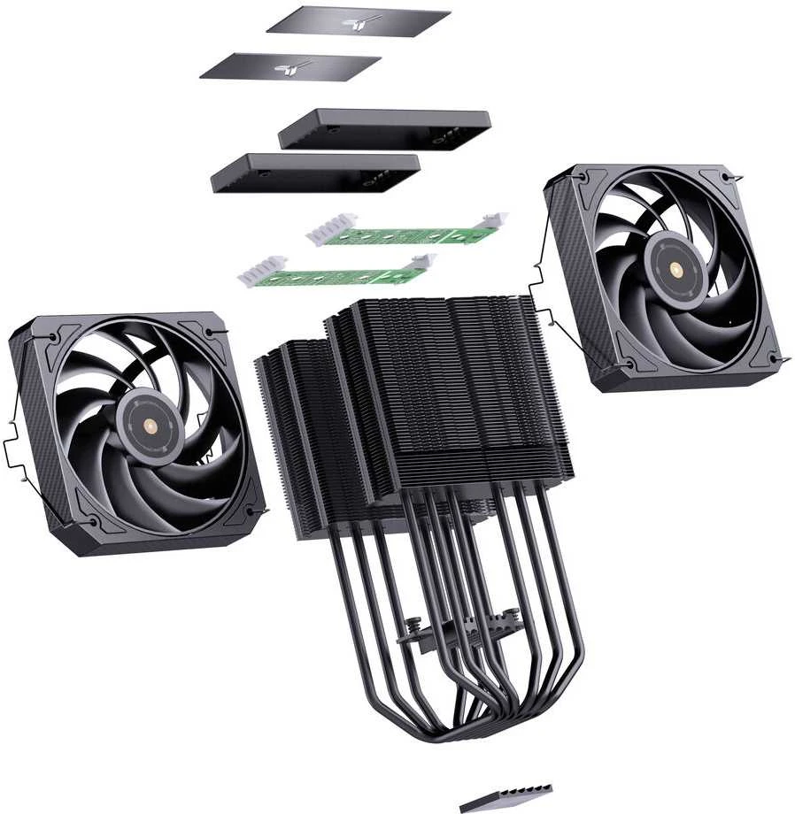 Jonsbo HX6280 CPU cooler, PWM, RGB – 130mm, juodas