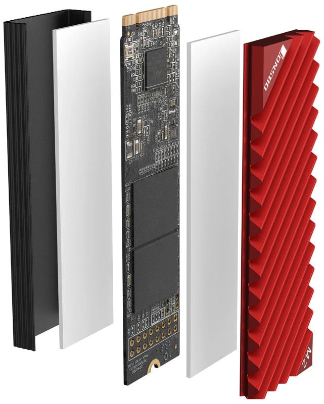 Jonsbo M. 2-3 radiator SSD M.2 - raudona