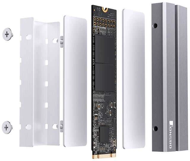 Jonsbo M.2-6 SSD cooler – pilkos spalvos