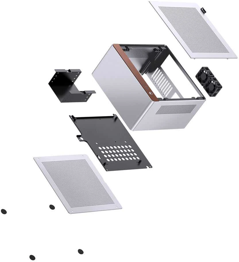 Jonsbo N10 PC-kompiuterio korpusas, Mini-Tower, Mini-ITX – sidabro spalvos