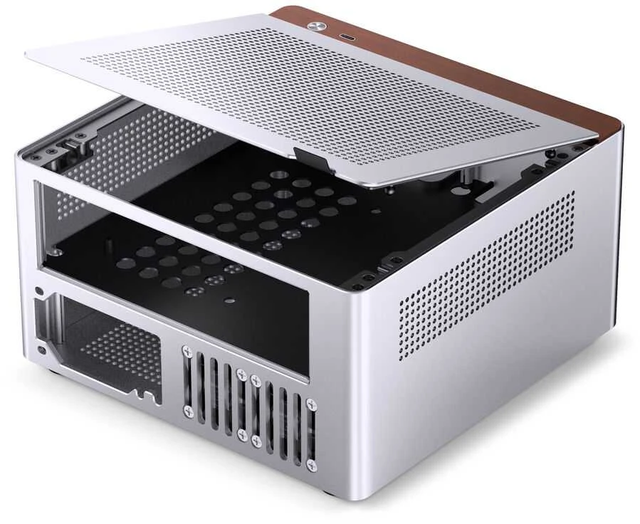 Jonsbo N10 PC-kompiuterio korpusas, Mini-Tower, Mini-ITX – sidabro spalvos