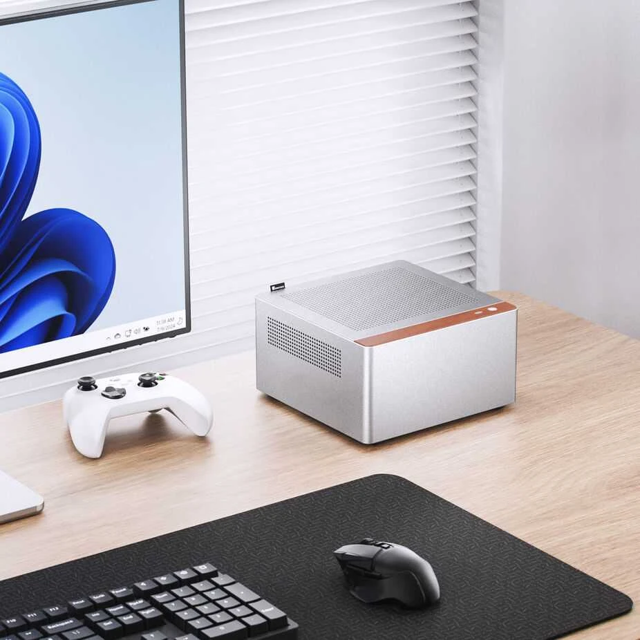 Jonsbo N10 PC-kompiuterio korpusas, Mini-Tower, Mini-ITX – sidabro spalvos