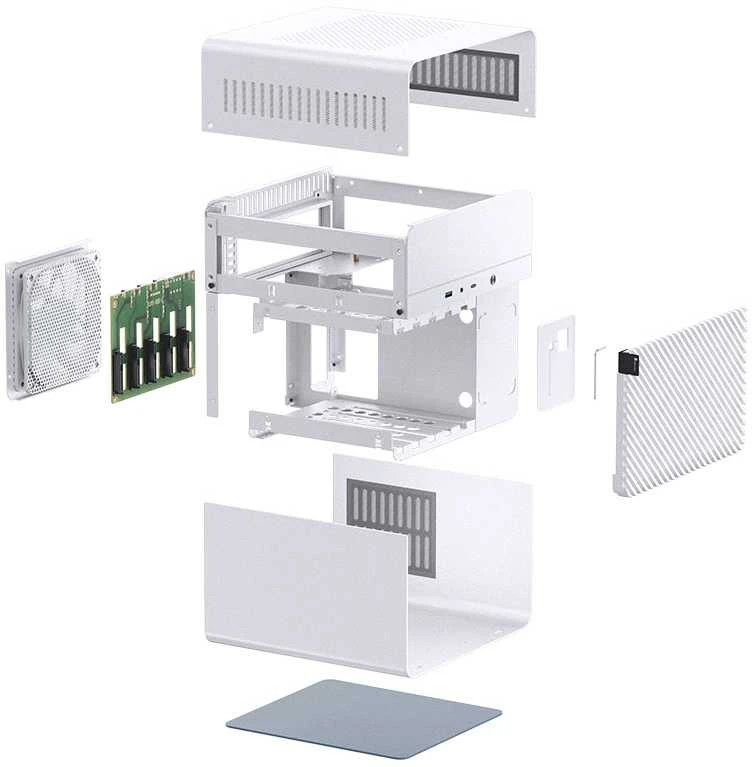 Jonsbo N2 Mini-ITX NAS kompiuterio korpusas – baltos spalvos