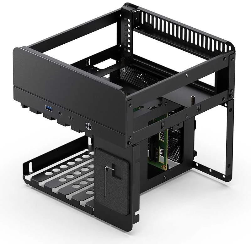 Jonsbo N2 Mini-ITX NAS kompiuterio korpusas – juodos spalvos