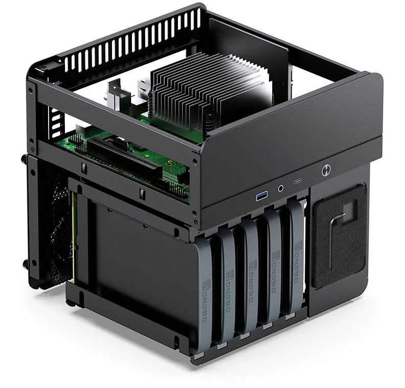 Jonsbo N2 Mini-ITX NAS kompiuterio korpusas – juodos spalvos