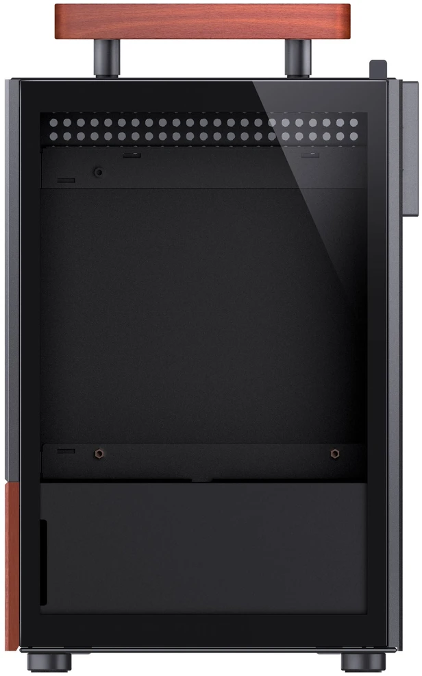 Jonsbo T6 kompiuterio korpusas, Mini-Tower, Mini-ITX, grūdintas stiklas, mediena – Juodas