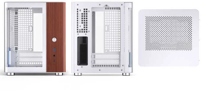 Jonsbo TK-0 PC kompiuterio korpusas, Mini-Tower, Mini-ITX, Tempered Glass, Holz – baltos spalvos