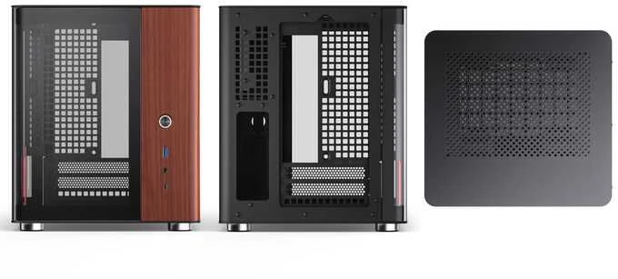 Jonsbo TK-0 PC kompiuterio korpusas, Mini-Tower, Mini-ITX, Tempered Glass, Holz – juodos spalvos