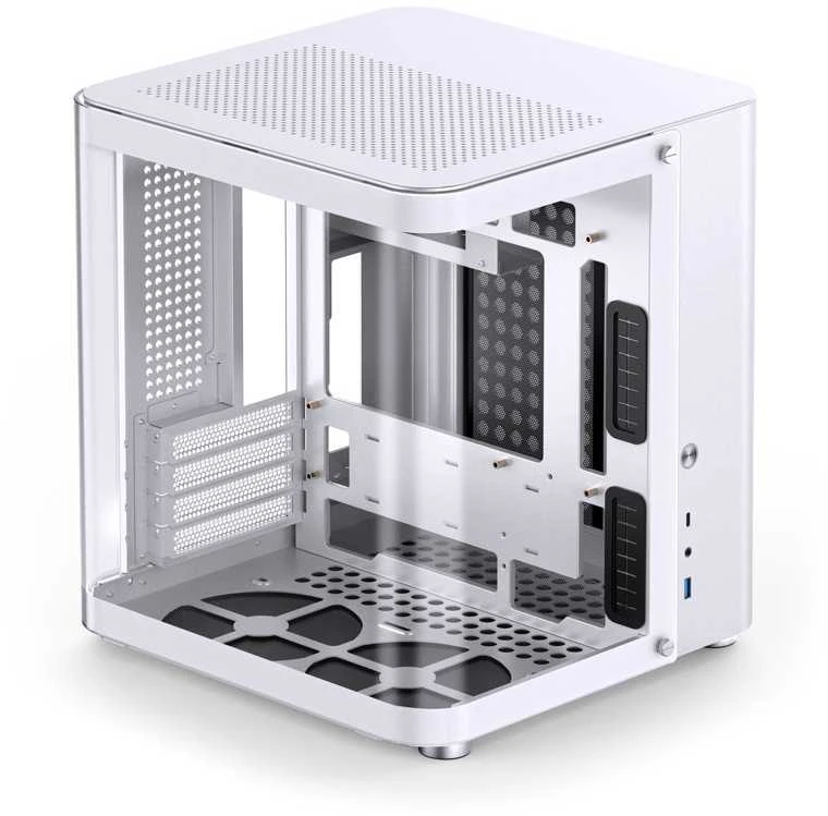 Jonsbo TK-1 2.0 Micro-ATX kompiuterio korpusas, Tempered Glass – baltos spalvos