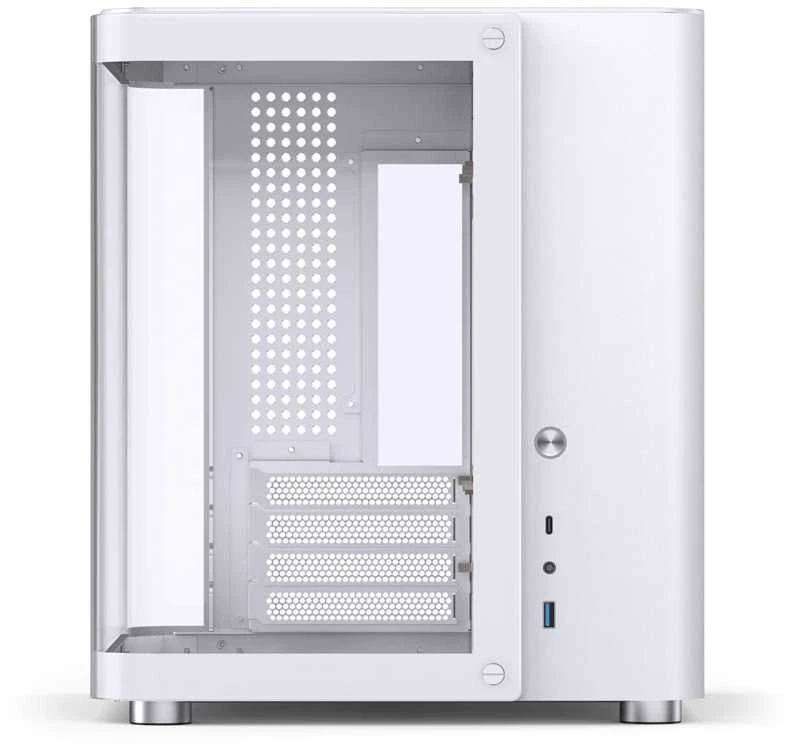 Jonsbo TK-1 2.0 Micro-ATX kompiuterio korpusas, Tempered Glass – baltos spalvos