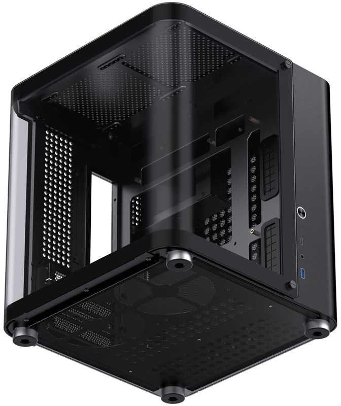 Jonsbo TK-1 2.0 Micro-ATX kompiuterio korpusas, Tempered Glass – juodos spalvos