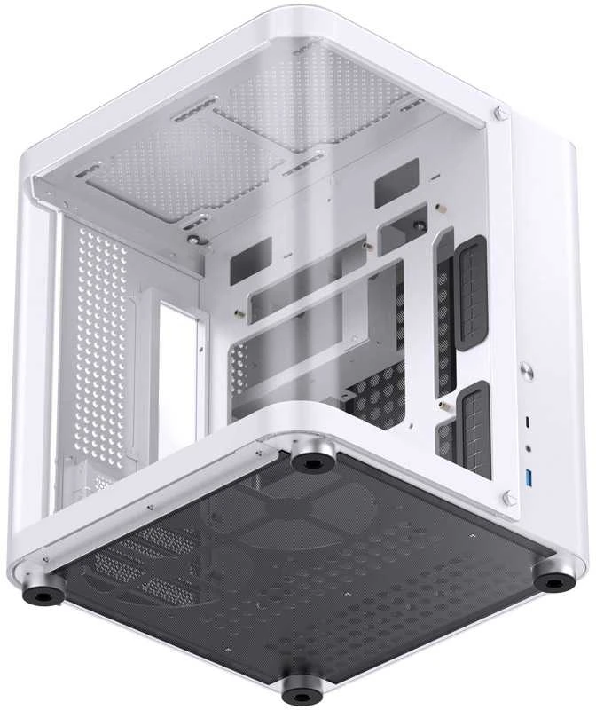 Jonsbo TK-1 2.0 Micro-ATX kompiuterio korpusas, Tempered Glass – baltos spalvos