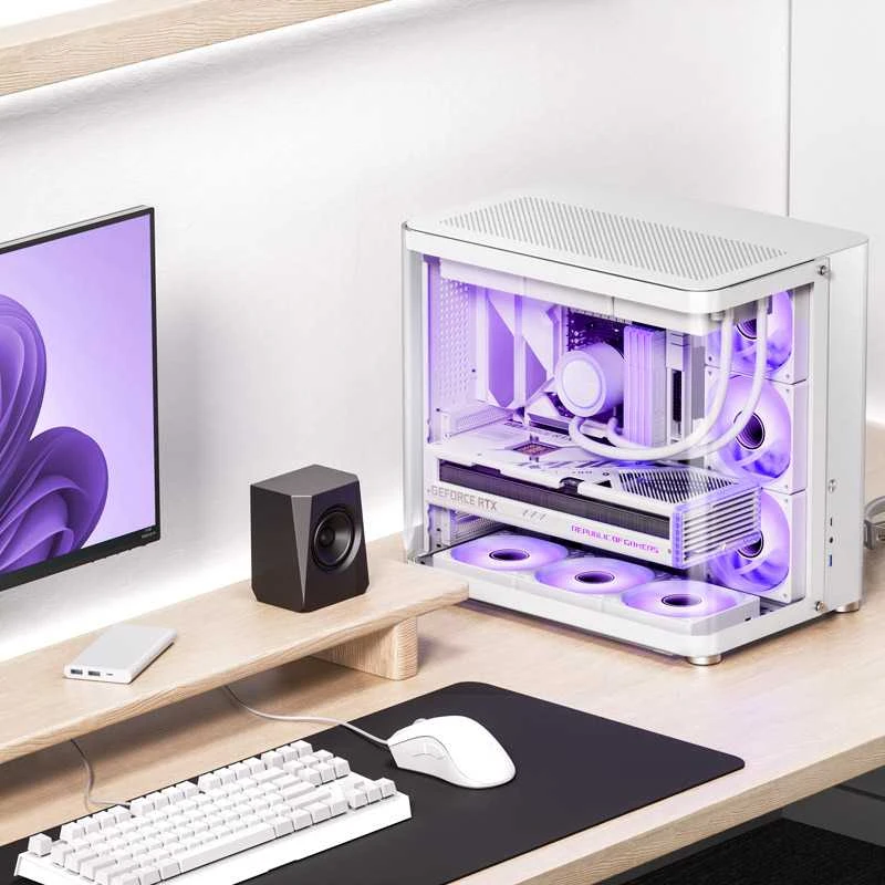 Jonsbo TK-2 2.0 Midi-Tower, Tempered Glass – baltos spalvos