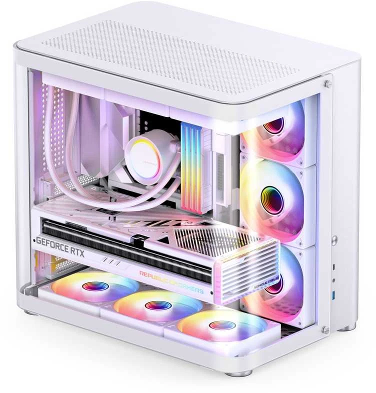 Jonsbo TK-2 2.0 Midi-Tower, Tempered Glass – baltos spalvos