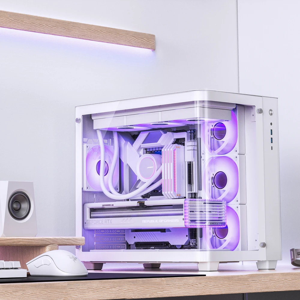 Jonsbo TK-3 – ATX-kompiuterio korpusas, baltos spalvos