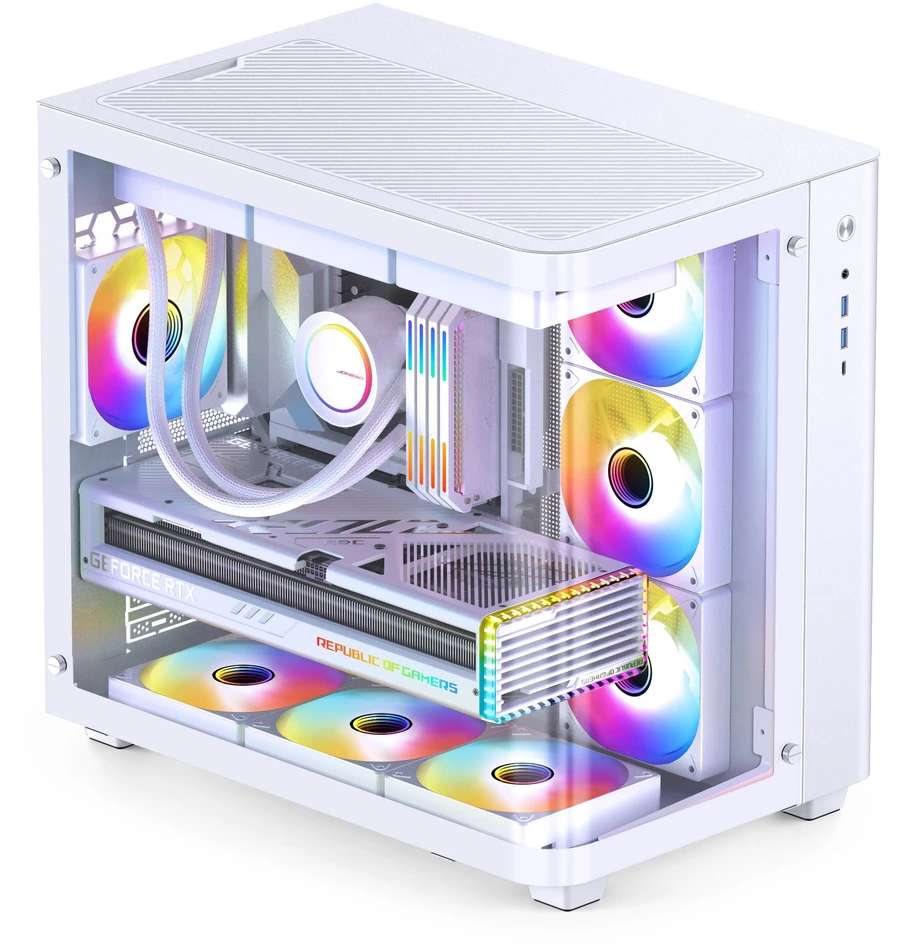 Jonsbo TK-3 – ATX-kompiuterio korpusas, baltos spalvos