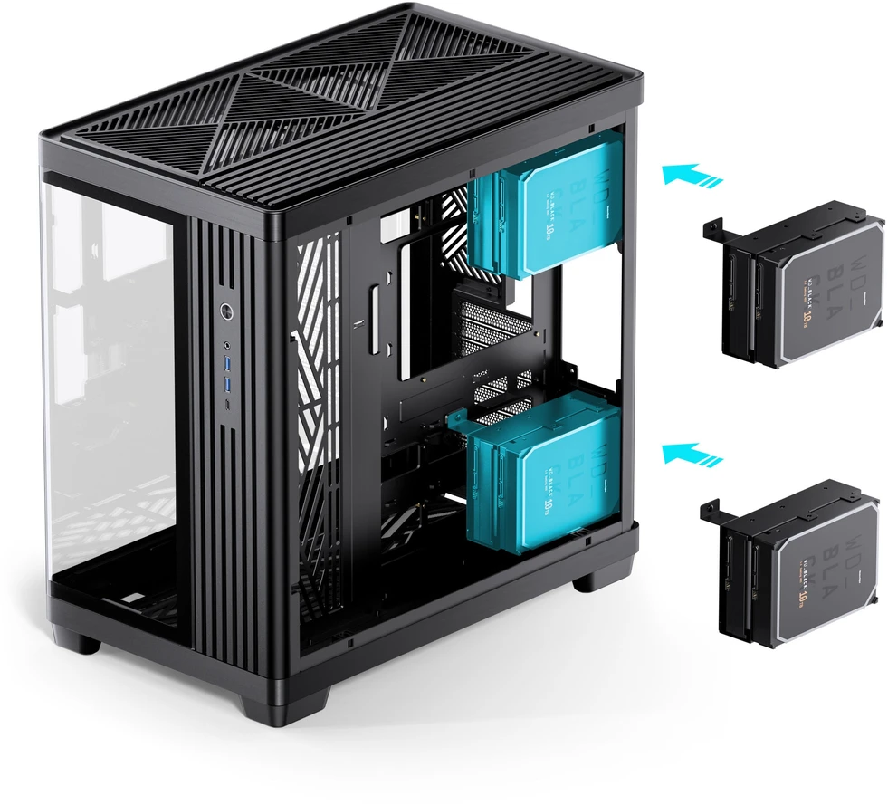 Jonsbo TK-4 Case, Mid-Tower, ATX, Tempered Glass – Juodas