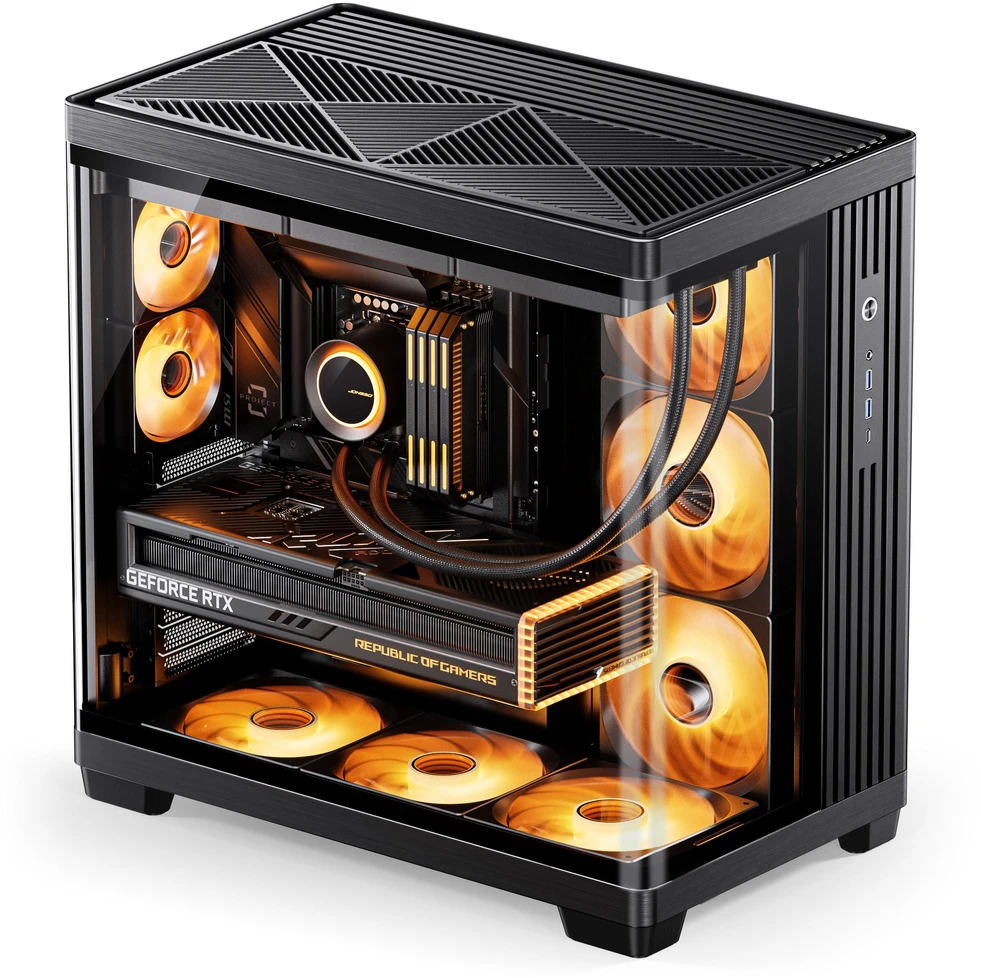 Jonsbo TK-4 Case, Mid-Tower, ATX, Tempered Glass – Juodas