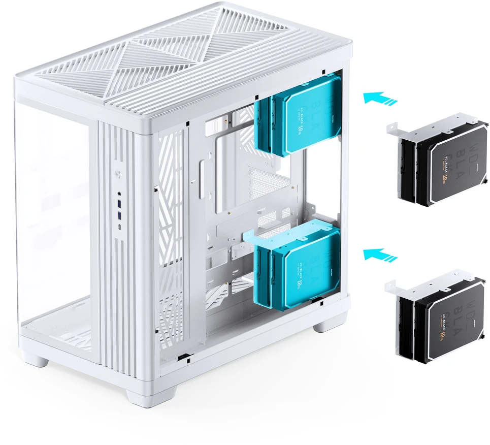 Jonsbo TK-4 korpusas, Midi Tower, ATX, grūdintas stiklas – Baltas