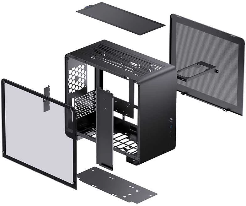 Jonsbo U4 Mini, Tempered Glass - juoda