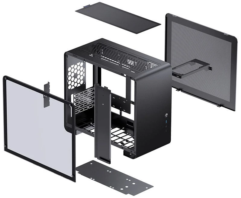 Jonsbo U4 Mini, Tempered Glass - juoda