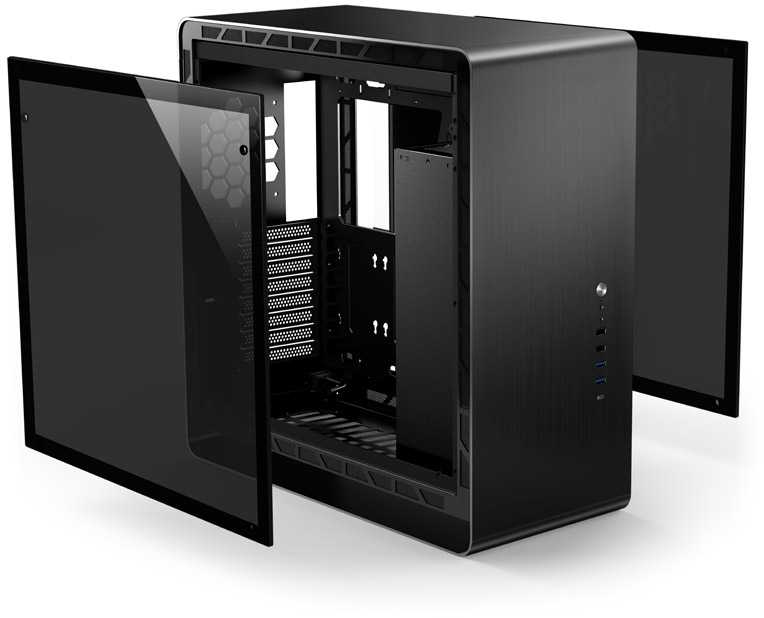 Jonsbo UMX6 Midi-Tower, grūdintas stiklas - juoda