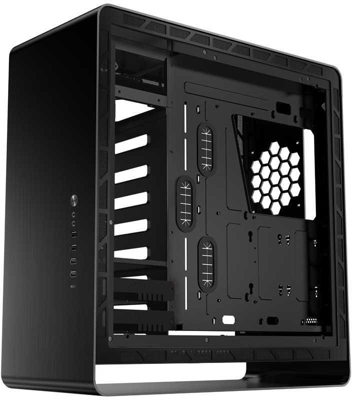 Jonsbo UMX6 Midi-Tower, grūdintas stiklas - juoda