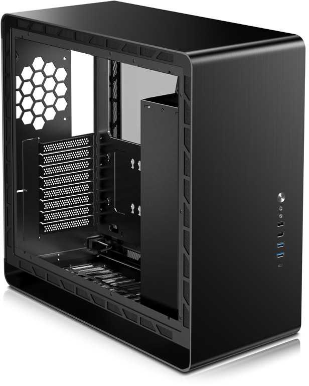Jonsbo UMX6 Midi-Tower, grūdintas stiklas - juoda