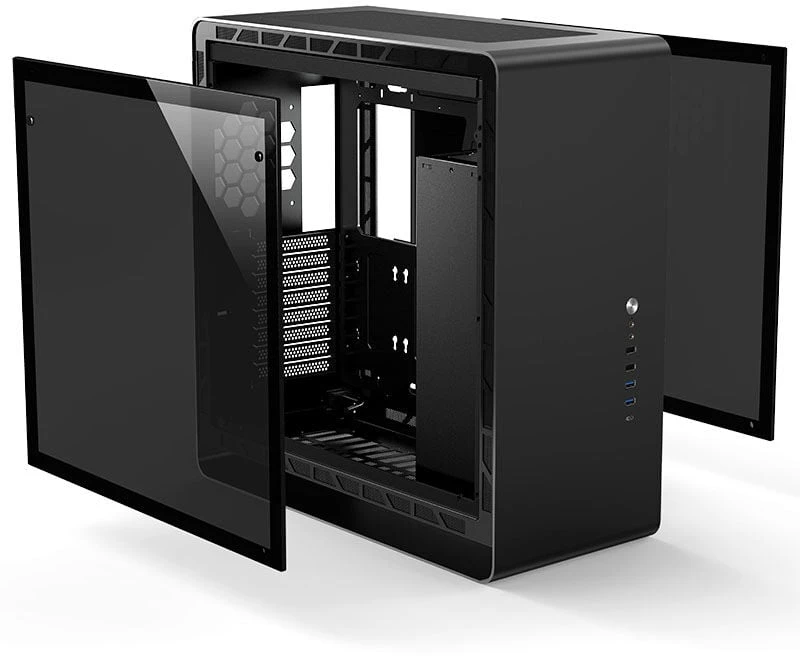 Jonsbo UMX6S E-ATX Midi-Tower, Tempered Glass – juodos spalvos
