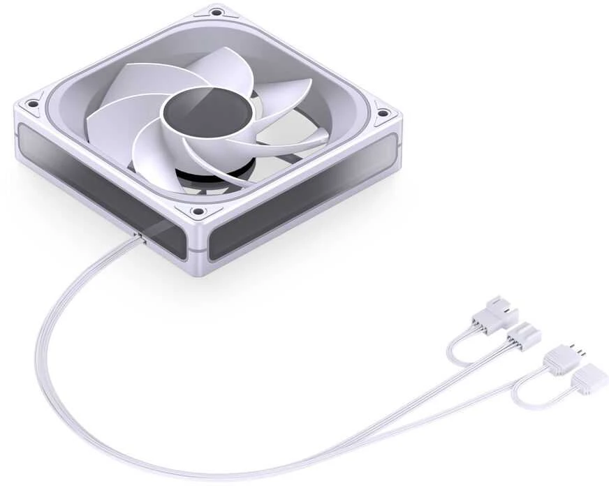 Jonsbo ZA-120 korpuso ventiliatorius, Reverse Blade, PWM, ARGB – 120mm, baltos spalvos