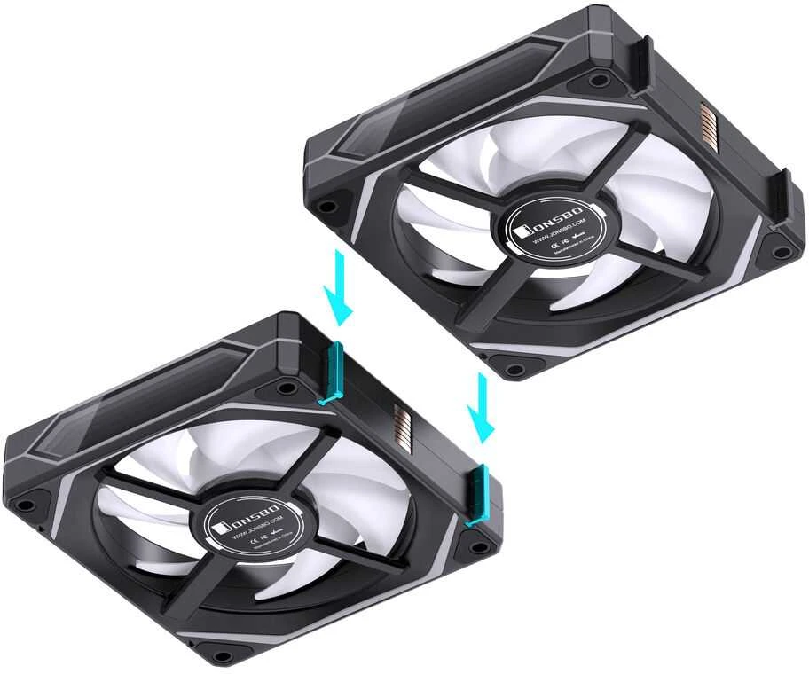 Jonsbo ZL-120BR PWM ARGB korpuso ventiliatorius 3er Pack, Reverse Blade – 120mm, juodos spalvos