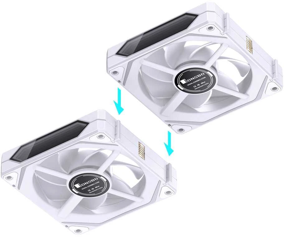 Jonsbo ZL-120W PWM ARGB korpuso ventiliatorius 3er Pack, – 120mm, baltos spalvos