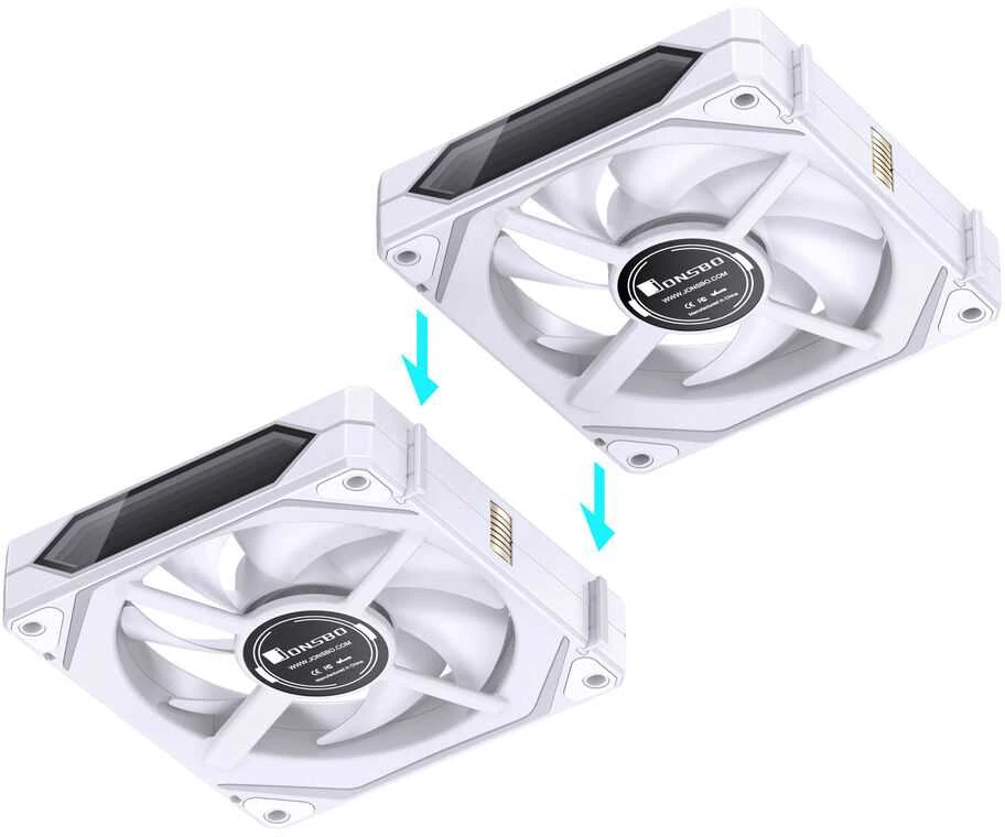 Jonsbo ZL-120WR korpuso ventiliatorius, Reverse Blade, PWM, ARGB – 120mm, baltos spalvos, 3-Pack