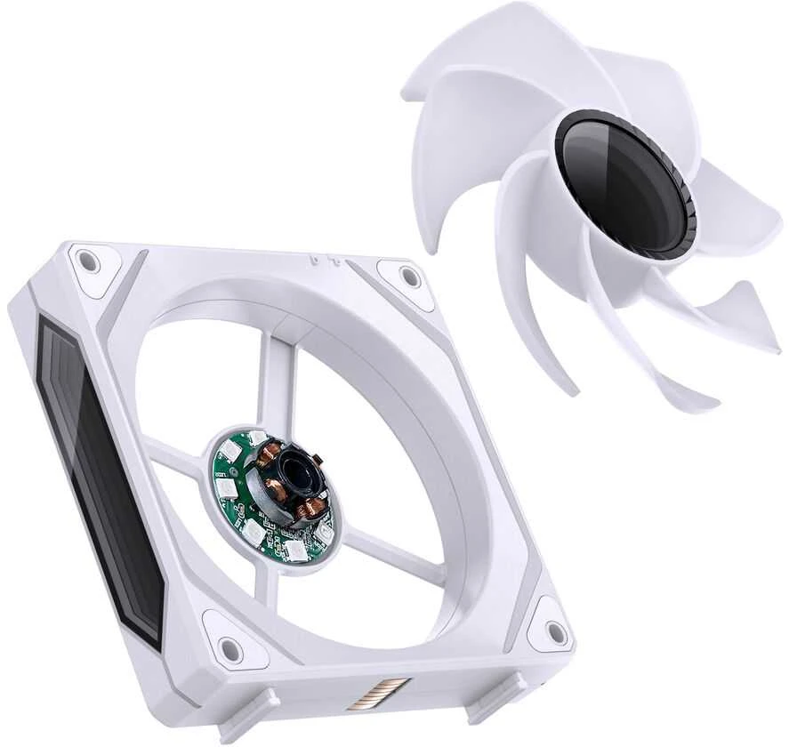 Jonsbo ZL-120WR korpuso ventiliatorius, Reverse Blade, PWM, ARGB – 120mm, baltos spalvos, 3-Pack