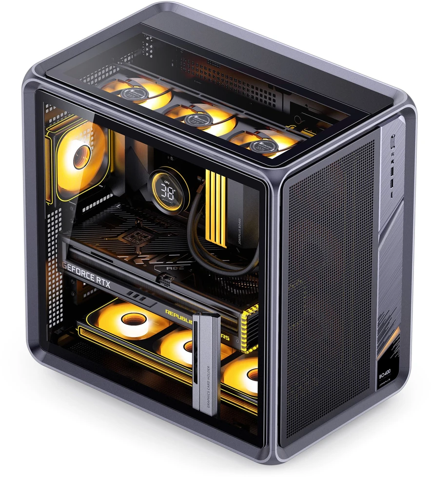 Jonsplus BO400 PC-kompiuterio korpusas, Midi-Tower, ATX, Tempered Glass – gunmetal pilkas