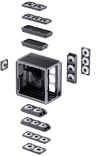 Jonsplus BO400 PC-kompiuterio korpusas, Midi-Tower, ATX, Tempered Glass – gunmetal pilkas