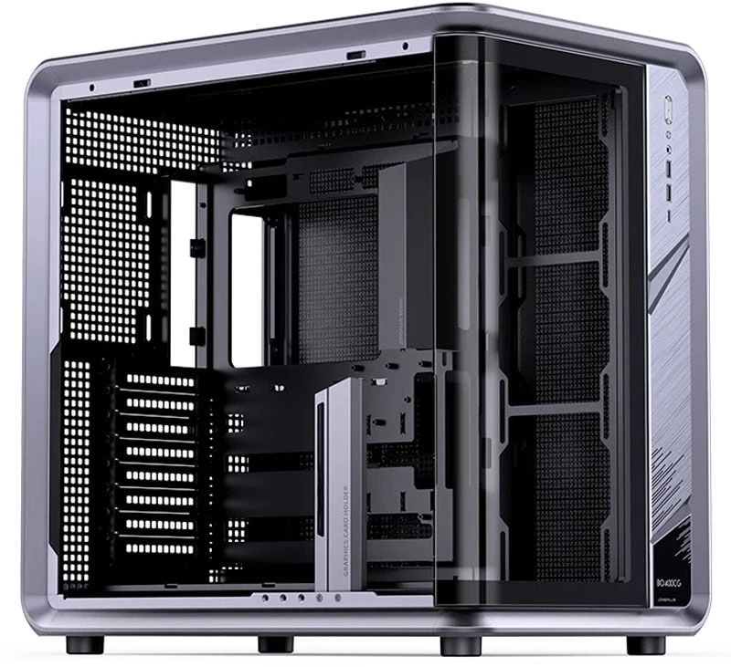 „Jonsplus BO400CG“ kompiuterio korpusas, vidutinio dydžio bokštas, ATX, grūdintas stiklas – „Gunmetal Pilkas“