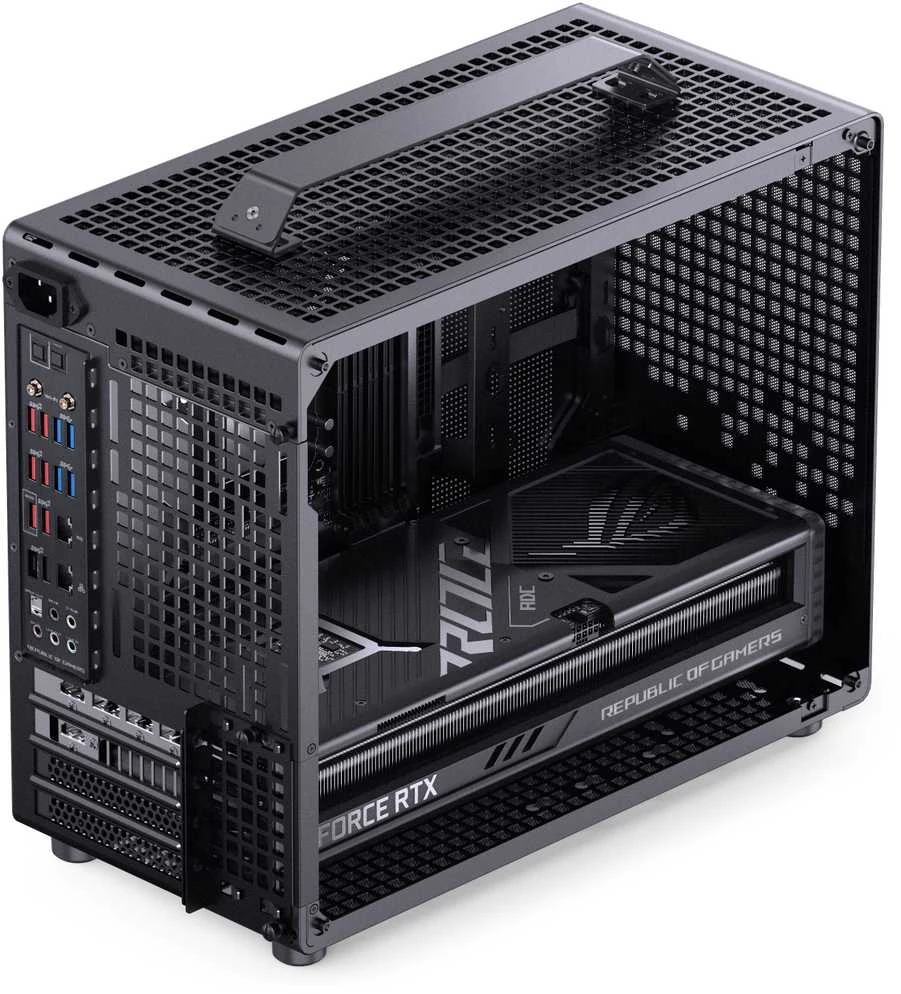 Jonsplus Z20 Micro-ATX kompiuterio korpusas, mit Tragegriff – juodos spalvos